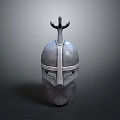 Medieval Metal Helmet Design With Decorative Top And Face Guard