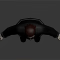 Detailed 3D Character Model With Black Robe Beard And Standing Pose