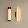 Modern Wall Sconces With Black Frame And Marble Texture Warm Light Design 3d model