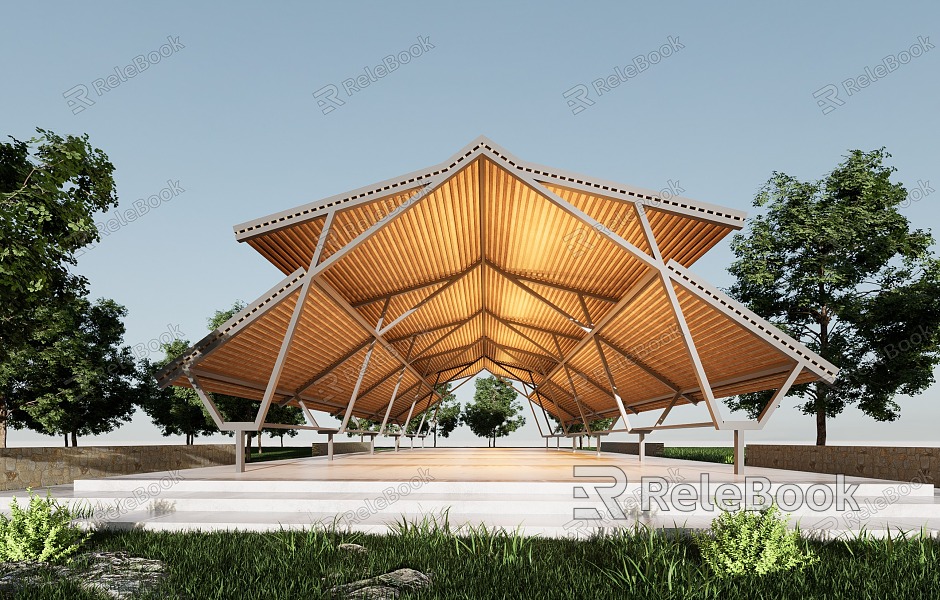 Modern Pavilion Landscape Corridor Landscape Structure Rest Architecture Landscape Pavilion Landscape Architecture model