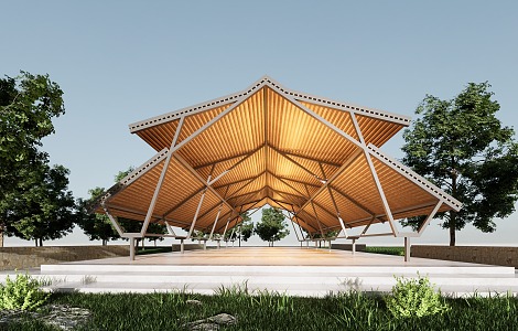 Modern Pavilion Landscape Corridor Landscape Structure Rest Architecture Landscape Pavilion Landscape Architecture 3d model