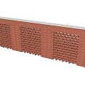 Modern Red Brick Feature Wall With Perforated Patterns And Geometric Cutouts 3d model