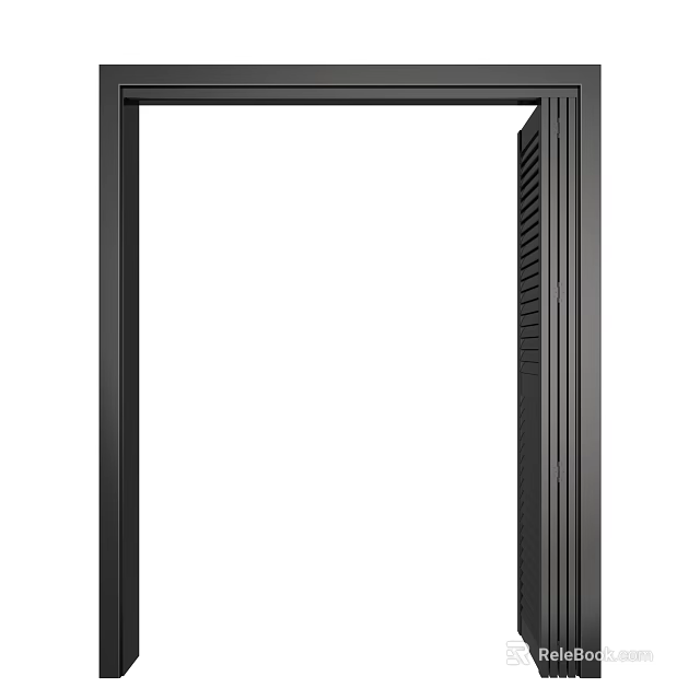 Modern Black Folding Door Design For Interior Space Saving Home Decor 3d model