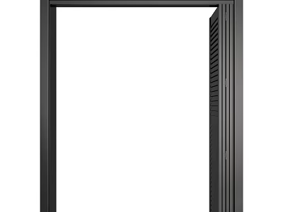 Modern Black Folding Door Design For Interior Space Saving Home Decor 3d model