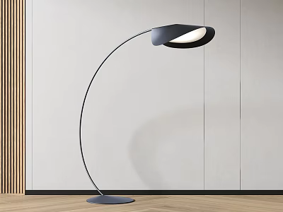 Modern Arc Floor Lamp In Minimalist Living Space 3d model