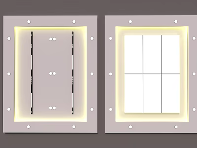 Ceiling Design With Integrated Lighting And Panel Details 3d model