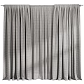Brown Curtains With Floral Pattern Trim And White Sheer Panel Design 3d model