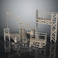 Wooden Crane And Scaffold Model Inspired Furniture Design Elements