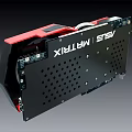 High Performance ASUS ROG Gaming Graphics Card With Dual Fans Red Black Design