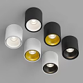 Modern Downlights And Spotlights With Black White And Yellow Color Options For Interior Lighting