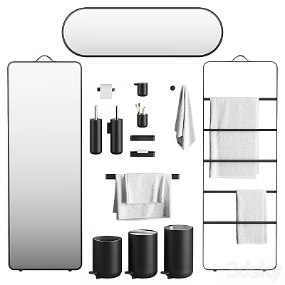 Bathroom Essentials With Towel Racks And Toiletries 3d model