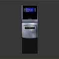 Modern Self-service Kiosk With Digital Display Screen And Control Panel Design 3d model