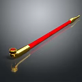 Shiny Golden And Red Ornament Decoration Set With Long Rod And Decorative Head