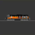 Toy Train Models With Black And Orange Design On Tracks And Small Figures