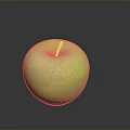 Fresh Green Apple With Smooth Surface And Shiny Reflection On Dark Background 3d model