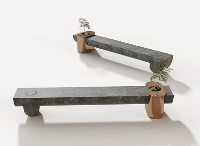 Outdoor landscape bench landscape leisure chair bench 3d model
