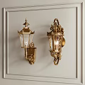 Ornate Gold Wall Lamps With Glass Shades And Classic Design For Indoor Decor