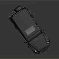 Black Off Road SUV With Square Body Roof Design Silver Wheels And Round Headlights
