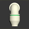 White Plastic Elbow Pipe Fitting With Green Rings For Hardware Tools 3d model