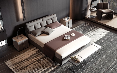 Style Commodity Bed 3d model