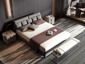 Style Commodity Bed 3d model