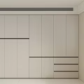 Full wall handle-free wardrobe 3d model