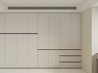 Full wall handle-free wardrobe 3d model