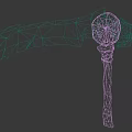 Tech Exhibition Hall Featuring Intricate Skull Designed Metallic Weapon