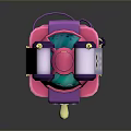 Colorful Electronic Toy Coffee Machine With Pink Purple Blue Design And Cup