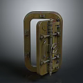 Sturdy Metal Hardware Safe Door With Lock Hinges And Bolts Structure 3d model