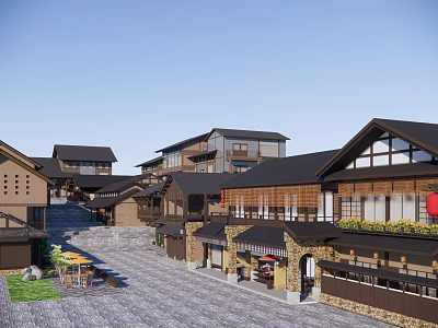 Chinese Commercial Street Commercial Building Commercial Street 3d model