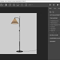 Minimalist Modern Floor Lamp With Soft Light Against Paneled Wall And Wooden Door Frame
