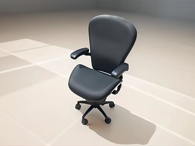 Ergonomic Black Office Chair With Armrests Swivel Wheels And Modern Design 3d model