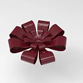 Shiny Red Bow Shaped Decorative Ornament Set For Home Decoration 3d model