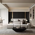 Modern Minimalist Bedroom Interior With Large Bed Nightstands Area Rug And Floor To Ceiling Window