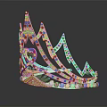 Elegant Sparkling Crown Jewelry With Heart Shaped Gem And Diamonds Design