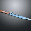 Handcrafted Weapon Knife With Rustic Wooden Wrapped Handle And Sharp Metal Blade
