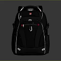 Practical Black Backpack With Red Accents Multiple Pockets Zipper Design For Daily Use 3d model