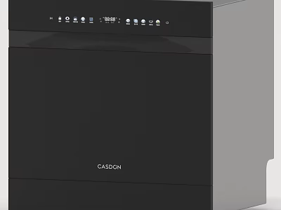 CASDON Black Sleek Modern Kitchen Appliance With Top Control Panel Design 3d model