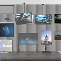 Wall Mounted And Floor Standing Televisions Featuring Curved Screens Scenic Landscapes And Digital Art