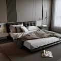 Elegant Double Bed With Leather Headboard White Bedding And Nightstand In Modern Bedroom
