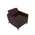 Elegant Brown Leather Single Sofa With Classic Design And Metal Legs