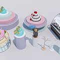 Cake Display Shelves With Glass Door And Multi Tiered Design For Bakery Shop