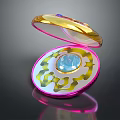 Fashion Accessories Open Jewelry Box With Blue Gemstone And Pink Gold Accents