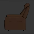 Brown Leather Single Sofa Modern Design With Comfortable Armrests And Backrest For Living Room