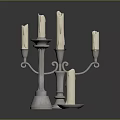 Elegant Silver Decorative Candelabra With Five Candles And Small Dish