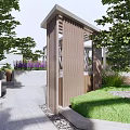 Rooftop Garden With Lush Trees Flowers Wooden Deck And Pergola