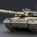 Modern Military Tank With Long Cannon Turret Tracks And Armor Details