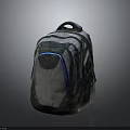 Gray And Blue Modern Backpack With Multiple Pockets And Zipper Details For Casual Everyday Use