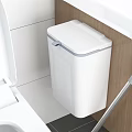Public Facility Restroom White Waste Bin With Lid For Sanitation And Use